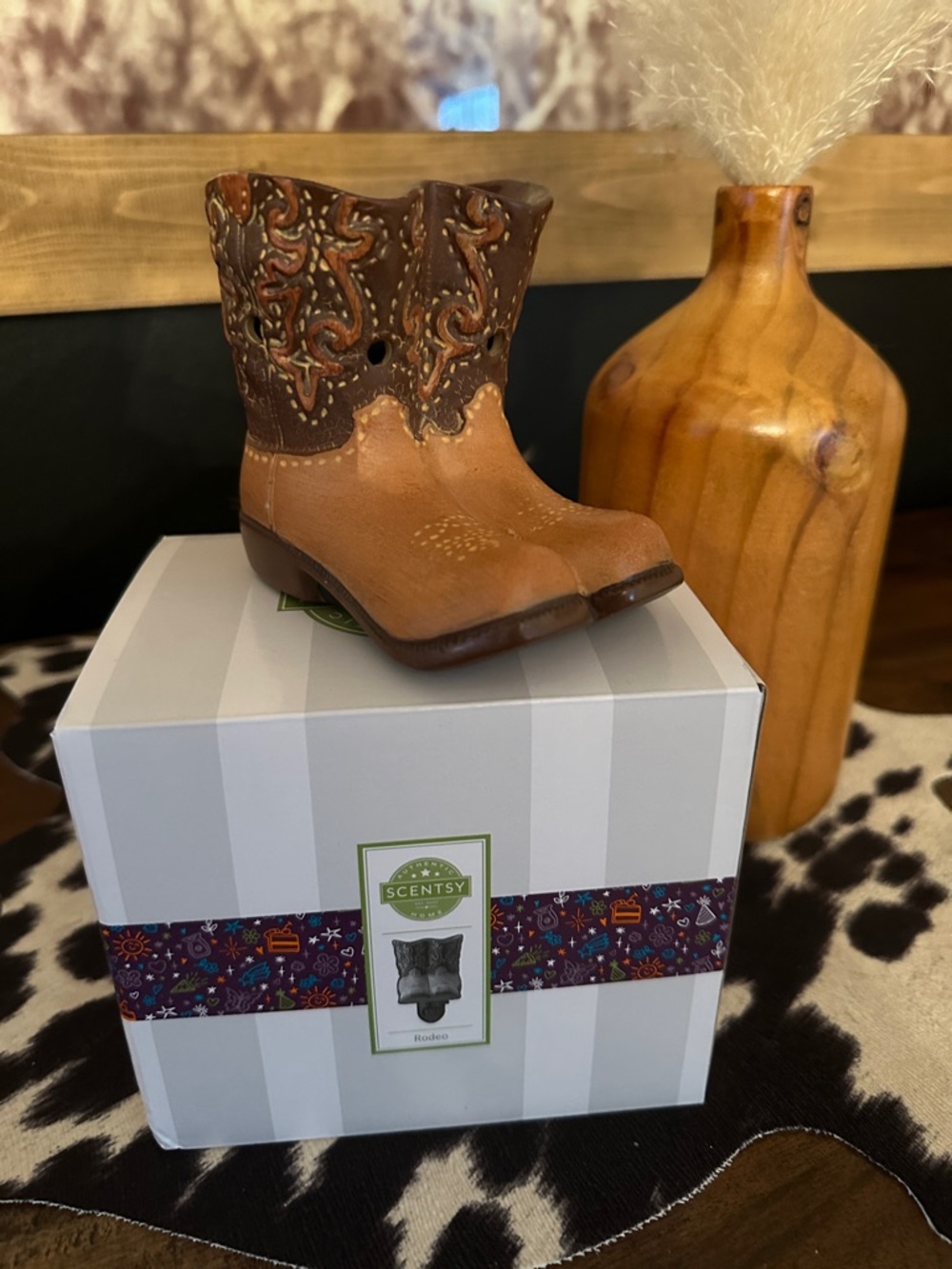 Scentsy Brown and Tan Rodeo Boot Warmer